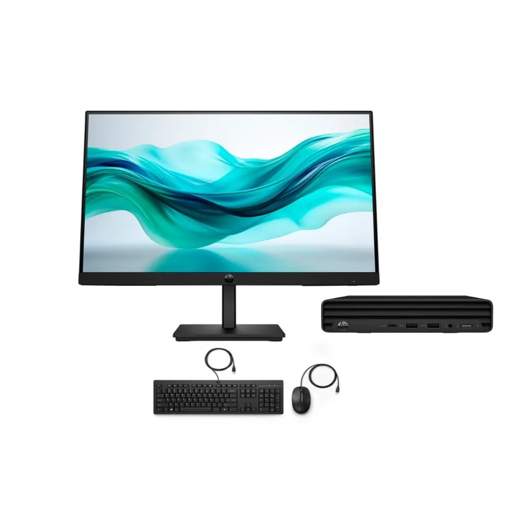 HP CPU Pro Mini 260 G9 + Monitor HP Serie 3 Pro 322pe 21.5" + Teclado/Mouse — Mini PCs Intel NUC, Acer Veriton y similares para oficina.