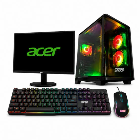 Computador Gamer PW R57162SKR-P (quitar teclado) + Monitor Acer 23.8" KA242Y (Equipo Power Group R57162SKR-P (quitar teclado) + Monitor Acer 23.8" KA242Y) — Equipos PC armados Power Group y escritorios para setup gamer.