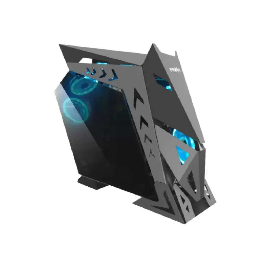F-933 + Fuente de Poder 600W 80 Plus Bronze — Gabinetes con y sin vidrio templado, RGB y airflow.