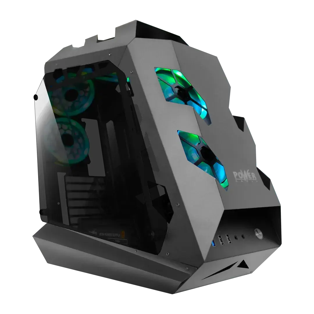F-936 + Fuente de Poder 600W 80 Plus Bronze — Gabinetes con y sin vidrio templado, RGB y airflow.
