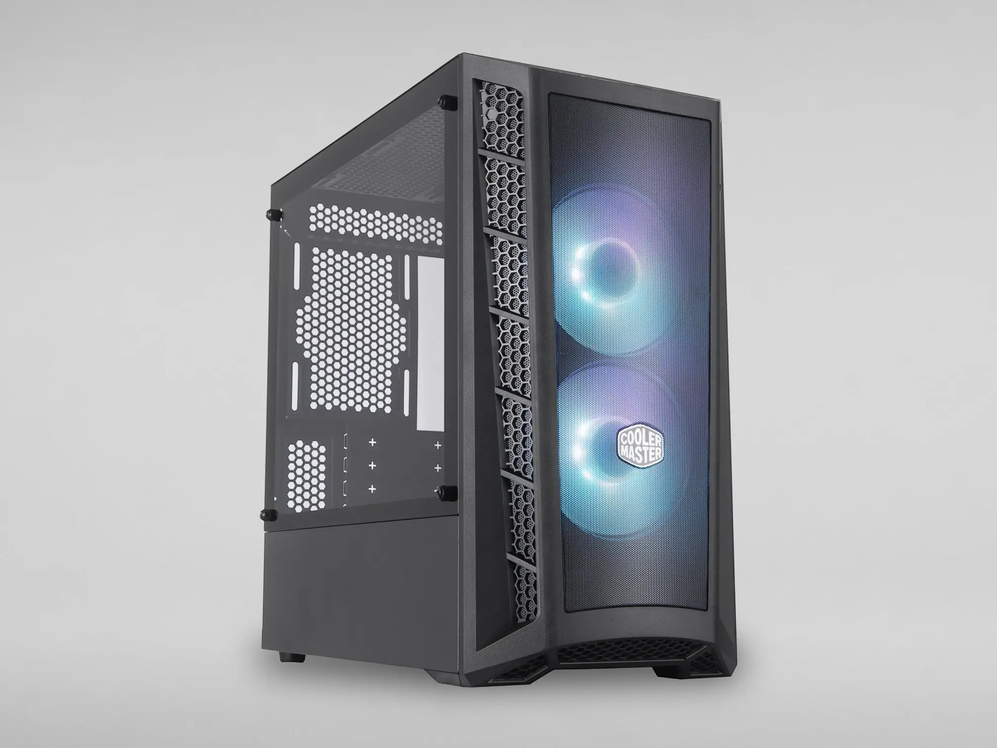 MASTERBOX MB311L ARGB WITH HUB (Cooler Master, sin fuente) — Gabinetes con y sin vidrio templado, RGB y airflow.